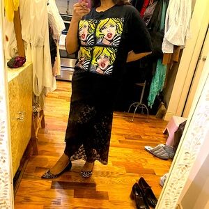 Vintage Canadian designer dress with graphic embellishments - M, gently used